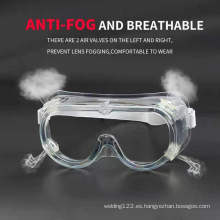 Gafas de seguridad protectoras antivaho de plástico transparente transparente